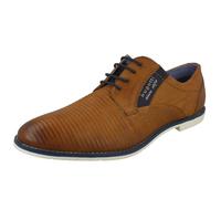 Hombre Bugatti Elegante Coñac Zapatos de Piel con Cordones: 313-11117