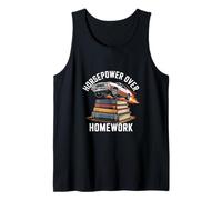 Hombre Caballos de fuerza sobre la tarea Drive Car Lee libros papá padre Camiseta sin Mangas