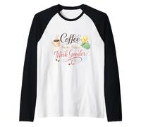 Hombre Café Hacer Cerebro Trabajar Mejor Divertido Amante del Café Humorístico Camiseta Manga Raglan