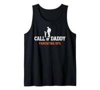 Hombre Call of Daddy Parenting Ops Diversión Día del Padre Papá Parodia Camiseta sin Mangas