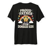 Hombre Camisa Divertida para niños con Estampado de Padre Orgulloso Padre de Unos cuantos tontos en la Espalda Camiseta Premium