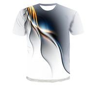 Hombre Camiseta - Camisetas Blancas Hombre Camisetas novedosas 3D para hombre camisetas divertidas gráficas para hombre camisetas informales verano manga corta con cuello redondo estampadas 3D blusas