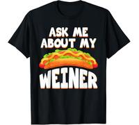 Hombre Camiseta Cuello Redondo Camisetas Básicas Crew Neck T-Shirt para Deporte Gimnasio Correr Perro Caliente Divertido - Pregúntame sobre Mi Salchicha Amante De La Comida para Perros M