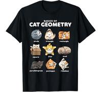 Hombre Camiseta Manga Corta T-Shirt Cuello Redondo tee para Deporte Entrenamiento Gimnasio Fundamentos De La Geometría Felina Diseños Divertidos De Formas Felinas S