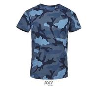 Hombre Camuflaje Camiseta Manga Corta Algodón 150 G/M ² Regular Sols S -XXL