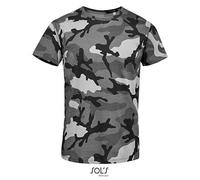 Hombre Camuflaje Camiseta Manga Corta Algodón 150 G/M ² Regular Sols S -XXL