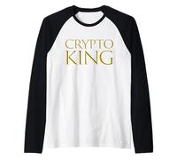 Hombre Caso de Uso de Crypto King Blockchain Minería de criptomonedas BTC Camiseta Manga Raglan