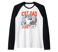 Hombre Cat Dad Club Día del Padre Life is Better with Cats Lover Camiseta Manga Raglan