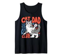 Hombre Cat Dad Club Día del Padre Life is Better with Cats Lover Camiseta sin Mangas