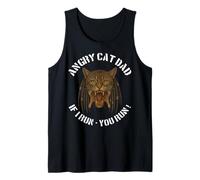 Hombre Cat Dad If I Run You Run Juego de palabras divertido para dueño de gato realmente malvado Camiseta sin Mangas
