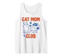 Hombre Cat Mom Club La Vida de los Hombres es Mejor con la mamá de los Gatos Camiseta sin Mangas