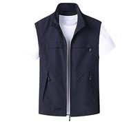 Hombre Chaleco Tipo Safari Multibolsillos Verano Chaleco Exterior Al Aire Libre Chaleco de Pesca Acampa Secado rápido Chaquetas sin Mangas Transpirable Táctica de Trabajo Talla Grande