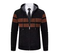 Hombre Chaqueta De Punto Jersey Cuello Alto Basic Cremallera Grueso Suave Forro Caliente Primavera otoño Invierno Man Slim Fit Sudadera JerséIs Sueltos Outwear Tops para Hombre Nero S (Rayas)