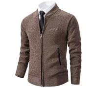 Hombre Chaqueta De Punto Jersey Cuello Alto Basic Grueso Suave Forro Caliente Primavera otoño Invierno Man Slim Fit Sudadera JerséIs Sueltos Outwear Tops para Hombre Rojo S (Collare da baseball)