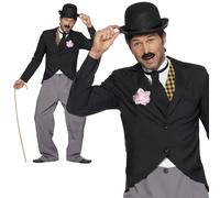 Hombre Charlie Chaplin Disfraz 1920s Silencioso Película Estrella Disfraz Nuevo