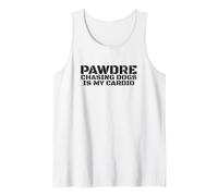 Hombre Chasing Dogs Is My Cardio. Vintage Print. Funny Dog Dad Camiseta sin Mangas