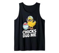 Hombre Chicks Dig Me Easter Toddler Boys Men Funny Happy Easter Camiseta sin Mangas
