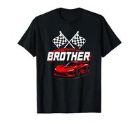 Hombre Coche de Carreras Brother of The Birthday Boy Racing Family Pit Crew Camiseta gráfica económica