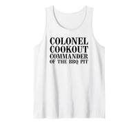 Hombre Colonel Cookout Commander Of The BBQ Pit Barbacoa ahumador Camiseta sin Mangas