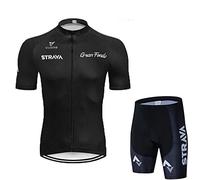 Hombre Conjunto Ropa De Ciclismo para Verano, Maillot Manga Corta De Bicicleta, Y Culotte Ciclismo Transpirable, Secado Rápido, con 5D Gel Pad (Negro,XL)