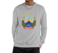 Hombre Crewneck Sweatshirt Pullover Macedonia del Norte Bandera Nacional Sudadera Cuello Redondo Suave Y Cálida Manga Larga Térmica Fit Casual Ligera para Todas Las Estaciones Pareja