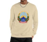 Hombre Crewneck Sweatshirt Pullover Macedonia del Norte Bandera Nacional Sudadera Cuello Redondo Suave Y Cálida Manga Larga Térmica Fit Casual Ligera para Todas Las Estaciones Pareja
