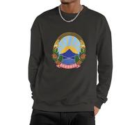 Hombre Crewneck Sweatshirt Pullover Macedonia del Norte Bandera Nacional Sudadera Cuello Redondo Suave Y Cálida Manga Larga Térmica Fit Casual Ligera para Todas Las Estaciones Pareja