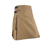 Hombre Cuero Negro Correas Moderno Deporte Utilitario Kilt Ajustable Tallas Casual Scottish Kilts Pantalones De Moda para Hombre Pantalones De Personalidad De Carga