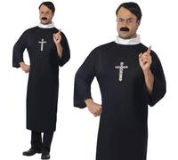 Hombre Cura Disfraz Hombre Vicario Padre Conjunto Negro/Blanco By Smiffys