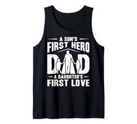 Hombre Dad A Son's First Hero A Daughter's First Love Fathers Day Camiseta sin Mangas