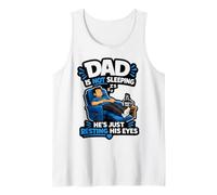 Hombre Dad is Not Sleeping He's Just Resting His Eyes Funny Fathers Camiseta sin Mangas