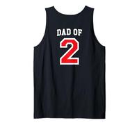 Hombre Dad of Two 2 Kids Jersey, Día del Padre Aniversario Deportes Camiseta sin Mangas