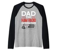 Hombre Dad The Ham Radio Operator Father's Day Funny HAM Radio Camiseta Manga Raglan