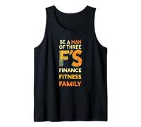 Hombre de 3 F Finanzas Fitness Familia Minimalismo Camiseta sin Mangas