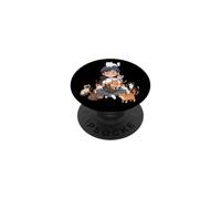 Hombre De Dibujos Animados Rodeado De Gatos Amante PopSockets PopGrip Adhesivo