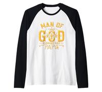 Hombre de Dios Cool Crown Husband Protector Hero Día del Padre Camiseta Manga Raglan