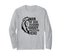 Hombre de Dios Cool Lion Marido Protector Héroe Día del Padre Manga Larga