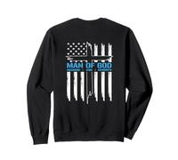 Hombre de Dios Cruzado Bandera Americana Jesús Cristiano Sudadera