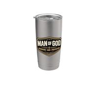 Hombre de Dios Marido Papá Protector Cristiano Padre Jesús Papa Vaso térmico de acero inoxidable de doble pared