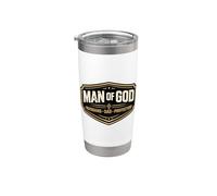 Hombre de Dios Marido Papá Protector Cristiano Padre Jesús Papa Vaso térmico de acero inoxidable de doble pared