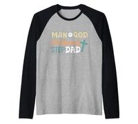 Hombre De Dios Marido Paso Papá Cruz Religiosa Padre Cristiano Camiseta Manga Raglan