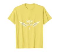 Hombre de Dios: Radiant Faith Wings Inspirational Camiseta, Hombre, Limón, S