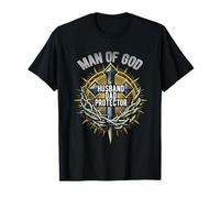 Hombre de Dioses Marido Papá Protector Christian Dad Día del Padre Camiseta