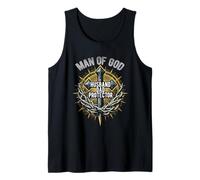 Hombre de Dioses Marido Papá Protector Christian Dad Día del Padre Camiseta sin Mangas