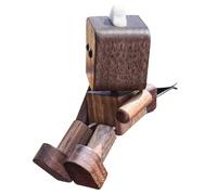 Hombre de madera, decoración de salpicadero de coche, adorno de figura humana, escultura de exhibición divertida, detalle hecho a mano, ideal para interiores de automóviles, decoración de mesa