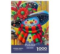 Hombre de Nieve Festivo Puzzles 1000 Piezas para Adultos, Reto Familiar, Antiestrés, Ejercita Memoria para Adultos/niños ≥12 Años 70x50cm/1000pcs