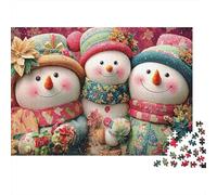 Hombre de Nieve Set De Rompecabezas De Papel Cartón Premium De 1000 Piezas, Familia cálida, Imposible, Difícil, Desafiante, Estrés, Mejor Regalo 38x26cm/1000pcs