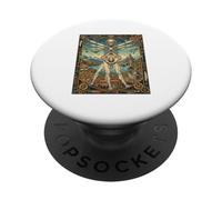 Hombre de Vitruvio Da Vinci Geometría Ciencia Dark Academia PopSockets PopGrip Adhesivo
