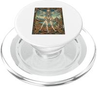 Hombre de Vitruvio Da Vinci Geometría Ciencia Dark Academia PopSockets PopGrip para MagSafe