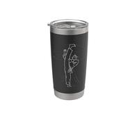 Hombre de Vitruvio TaeKwonDo pateando artes marciales Vaso térmico de acero inoxidable de doble pared